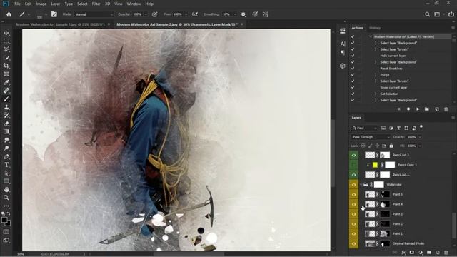 Modern Watercolor Art Effect in Adobe Photoshop CC 2019 ( Tutorial ) смотреть онлайн