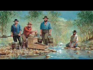 В поисках золота на ручье. Looking for gold on the stream