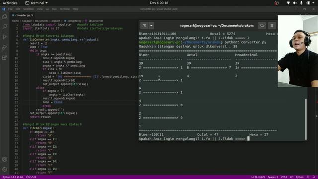 Python Convert from Decimal to Biner, Octal & Hexadecimal (Bahasa) смотреть онлайн