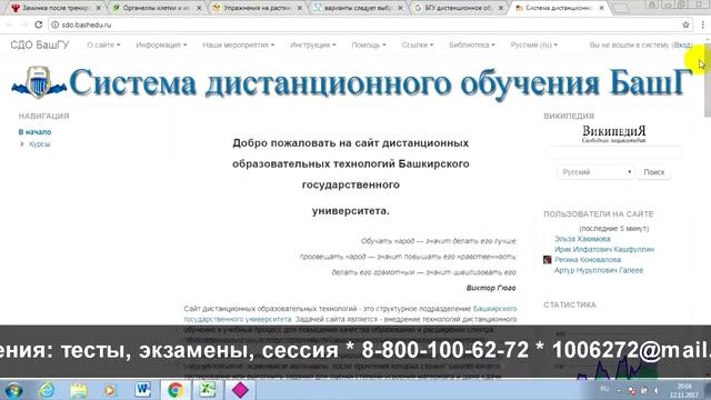 БГУ: дистанционное обучение, личный кабинет, тесты смотреть онлайн