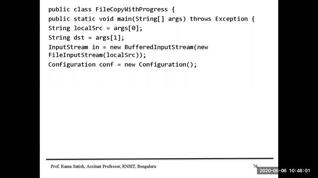 BDA 06 05 2020 : Writing Local file to HDFS using Java Progam смотреть онлайн
