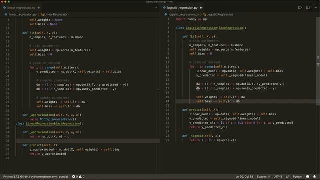 Linear and Logistic Regression in 60 lines of Python - Machine Learning From Scratch 04 смотреть онлайн