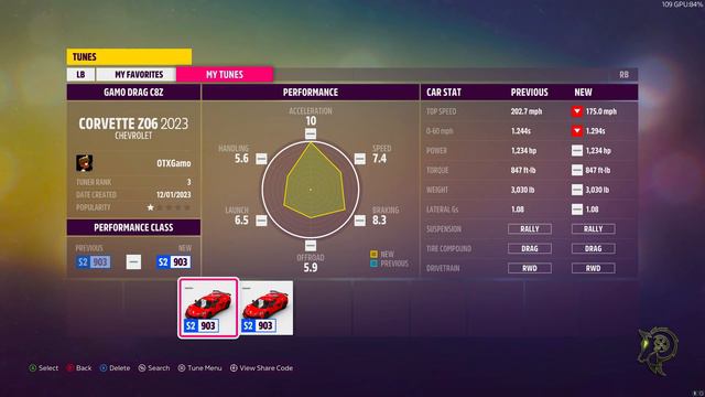 Forza Horizon 5 | '23 Chevrolet Corvette C8 Z06 Drag Tune #N3C смотреть онлайн