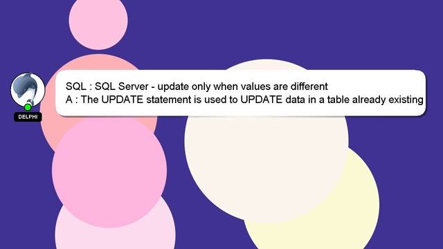 SQL : SQL Server - update only when values are different смотреть онлайн