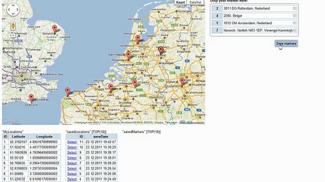 Draggable markers in Google Map API v3 смотреть онлайн
