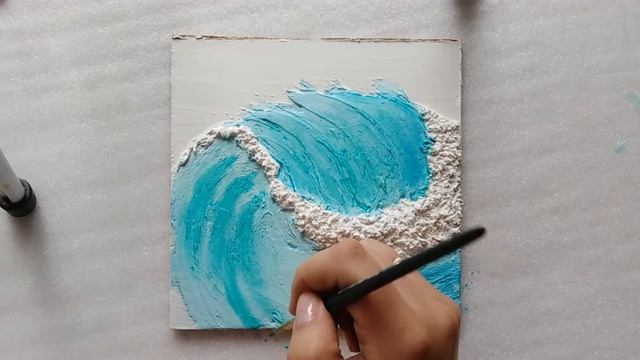 Морская волна(часть). Тонирование акриловыми красками. смотреть онлайн