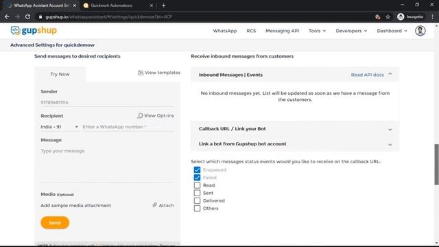 Quickwork | Tutorial: How to create an App and connect to 'WhatsApp by Gupshup' account смотреть онлайн