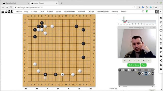19x19 Board Go game: 25 Kyu vs 7 Dan смотреть онлайн