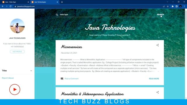Java - Data Types | TECH BUZZ BLOGS смотреть онлайн