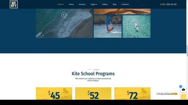 Werfy - Surfing and Water Sports WordPress theme wellness center nature Website Builder смотреть онлайн