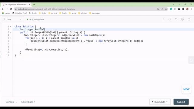 2246. Longest Path With Different Adjacent Characters Java Solution with Depth First Search Approac смотреть онлайн