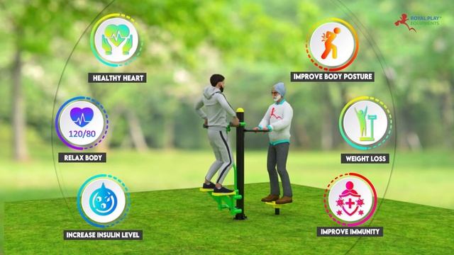 Park Gym Equipment | GE47 Stepper Cum Twister|Out Door Gym Equipment | Garden Gym Equipment