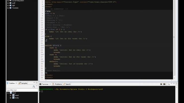 HTML & PHP på Svenska 3: "If", "switch/case" och "for" смотреть онлайн
