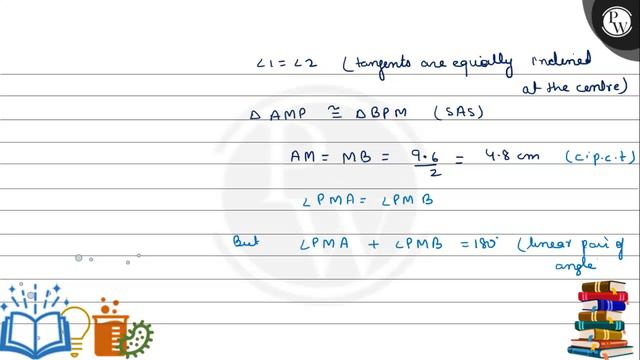 In the given figure, A B is a chord of length 9.6  cm of a circle with centre O and radius 6  cm... смотреть онлайн