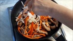 Жареное Мясо с Овощами и Сливами.  Необыкновенно Вкусное  Жареное Мясо.