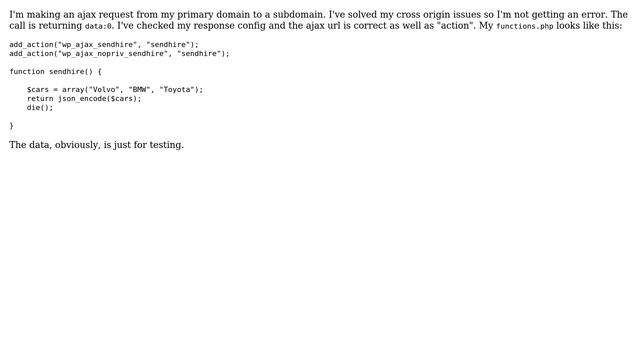 Wordpress: Making an ajax request from a different domain смотреть онлайн