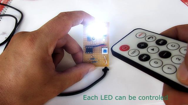 Attiny85 + IR reciever sensor ( VS 1838B ) - night lamp controled with remote control смотреть онлайн