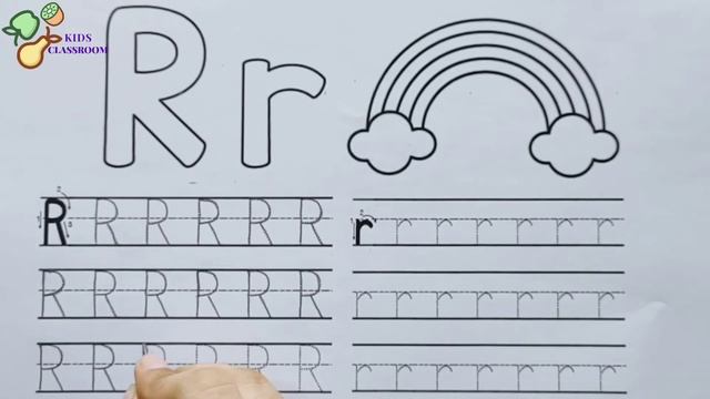 Tracing Alphabet Letter Rr | Tracing Small and Capital Letter R | Practice Writing by Kids Classroo смотреть онлайн