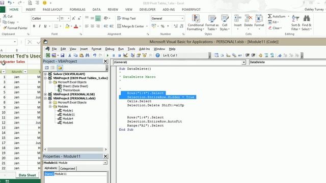 Excel VBA Delete Filtered Rows but not Header Rows смотреть онлайн
