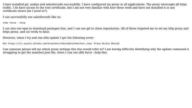 Salesforce: salesforcedx behind a corporate proxy that intercepts https traffic смотреть онлайн