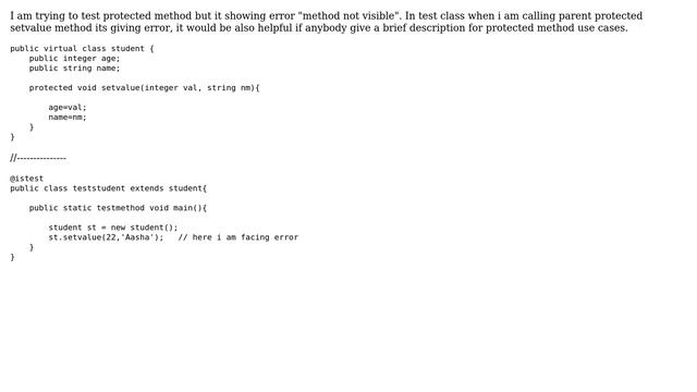 Salesforce: Protected method is not visible in child class смотреть онлайн