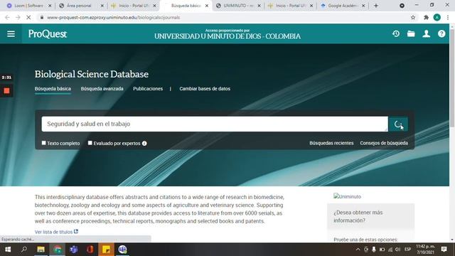 Bases de datos, biblioteca virtual y buscador de Google académico. смотреть онлайн