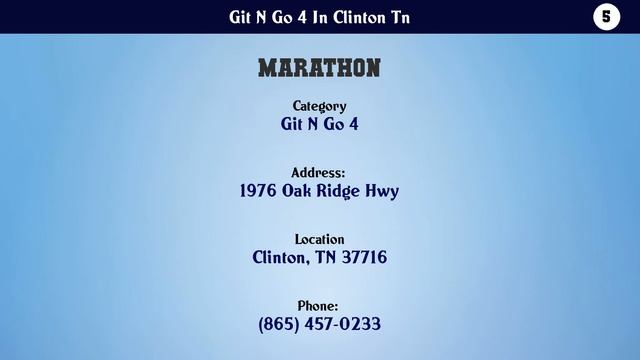 Top 10 Git N Go 4 In Clinton Tn смотреть онлайн