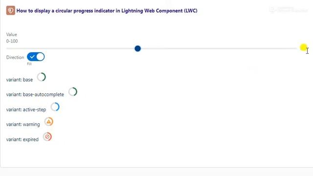Custom progress circular/ring or horizontal slider/range indicator in lightning web component LWC смотреть онлайн