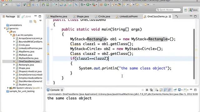 Calling getClass() on a Generic Class Object смотреть онлайн