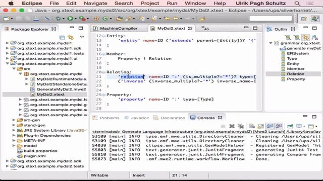 SWC Entity-Relation mini-example in xtext, parser смотреть онлайн