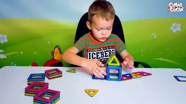 Собираем Магнитный Конструктор, Строим Домик. Распаковка и Обзор Магнитного Конструктора смотреть онлайн