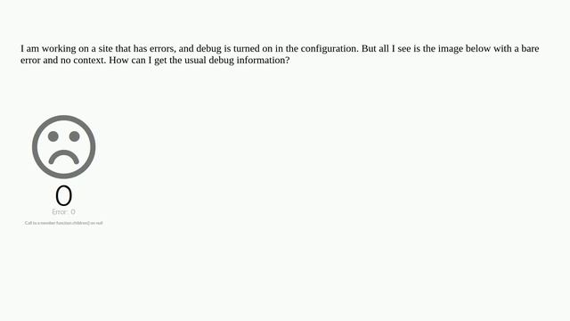 Joomla: What can cause Joomla to show a face and bare error message, even though debug is turned on смотреть онлайн