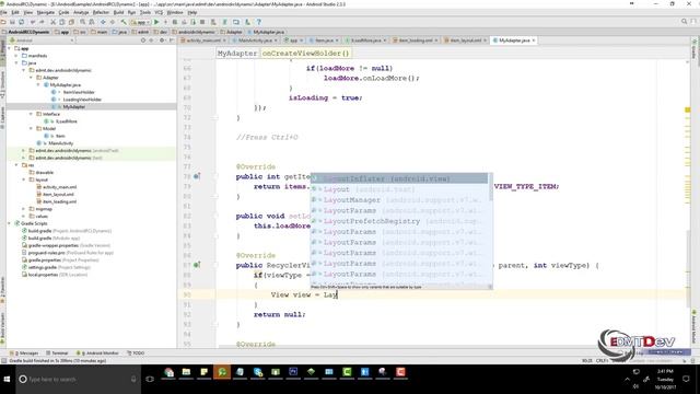 Android Studio Tutorial - Recycler View Dynamic Load Data edmt dev смотреть онлайн