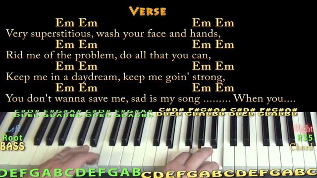 Superstition (Stevie Wonder) Jamtrack in Em with Chords/Lyrics смотреть онлайн