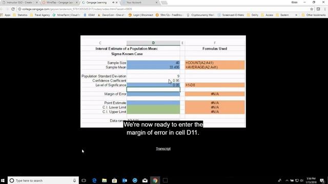 Confidence Interval Excel when STDV is known смотреть онлайн