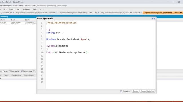 NullPointerException in Apex LIghtning Experience смотреть онлайн