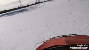 аэролодка, по мокром снегу.