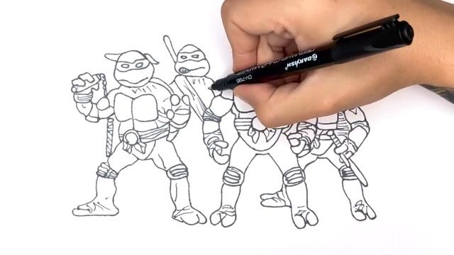 Ninja Turtles 2 Drawing | Ninja Turtles Coloring смотреть онлайн