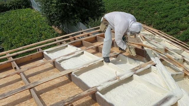 Теплоизоляция кровли напылением пенополиуретана (ППУ) смотреть онлайн