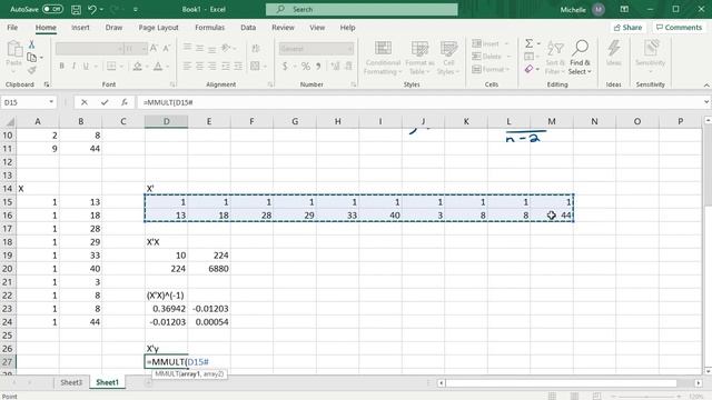 Simple Linear Regression Estimators and Variance in Excel Using Matrices смотреть онлайн