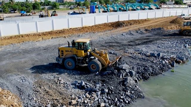 Part 4| updating! fix it Add side road of deep water lake with WheelLoader & bulldozer pushs rock смотреть онлайн