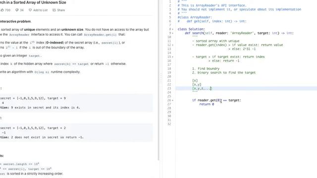 LeetCode Q 702. Search in a Sorted Array of Unknown Size смотреть онлайн