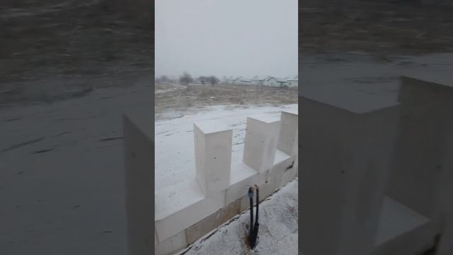 кладка блока зимой