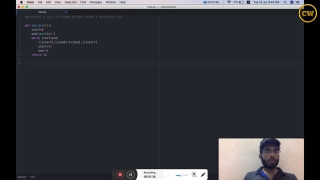Python problems-Reversing a list смотреть онлайн