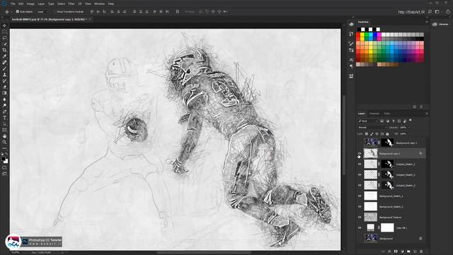 Create a Colored Pencil Sketch Effect and Dripping Paint Adobe Photoshop смотреть онлайн