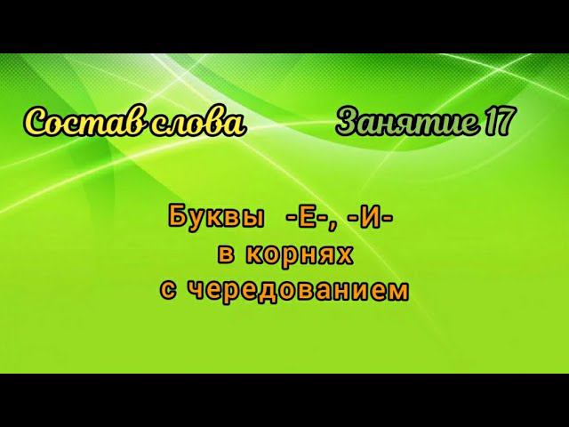 17. Буквы Е, И в корнях с чередованием смотреть онлайн