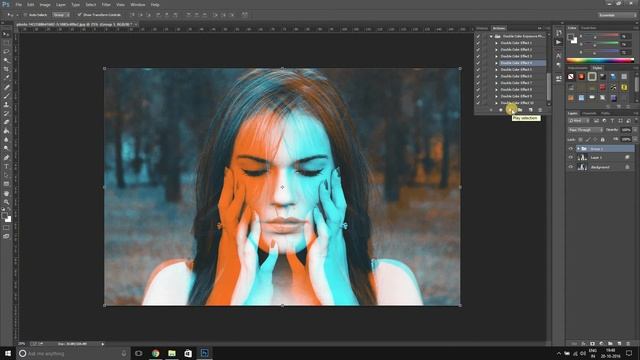 How To Get Double Color Exposure Effect In Photoshop Using Actions [ Tutorial ]