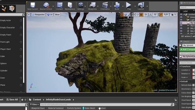 UE4 / sky island / Speed level design / CZ SK / смотреть онлайн