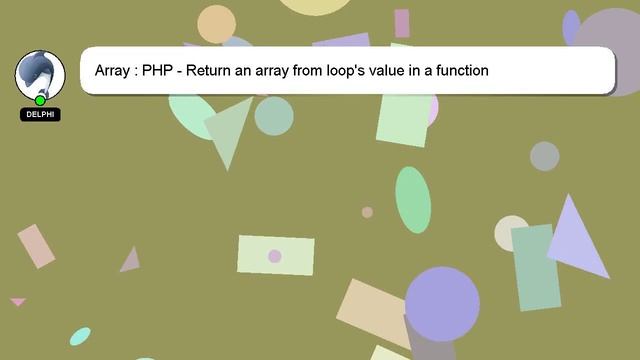 Array : PHP - Return an array from loop's value in a function смотреть онлайн
