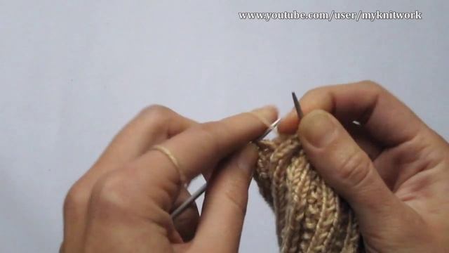 Вязание спицами. Узор "Жемчужная или Бисерная резинка". смотреть онлайн